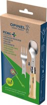 Couverts de voyage Opinel Picnic Plus - 4 pièces - inox/bois de hêtre - couteau de poche
