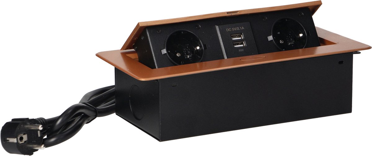 Stekkerdoos met USB - Pop up stekkerblok met 2 stopcontacten en 2 USB ...