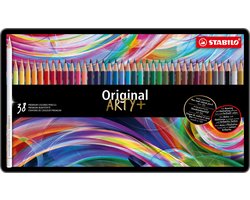 STABILO Original - Kleurpotloden - Voor Haar Fijne Lijnen - Met Elastische Kern - Metalen Etui Met 38 Kleuren