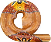 LIDAH® Didgeridoo Instrument - Spiral Travel Digeridoo - 36 cm - Compacte Australian Muziekinstrumenten - Handgeschilderd Mahonie