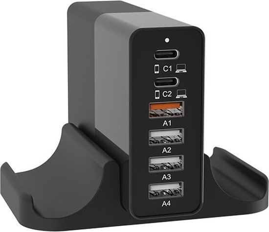 Qimoo 6 Port USB Charging Dock, USB Hub Port, 84W Desktop Multi-Port