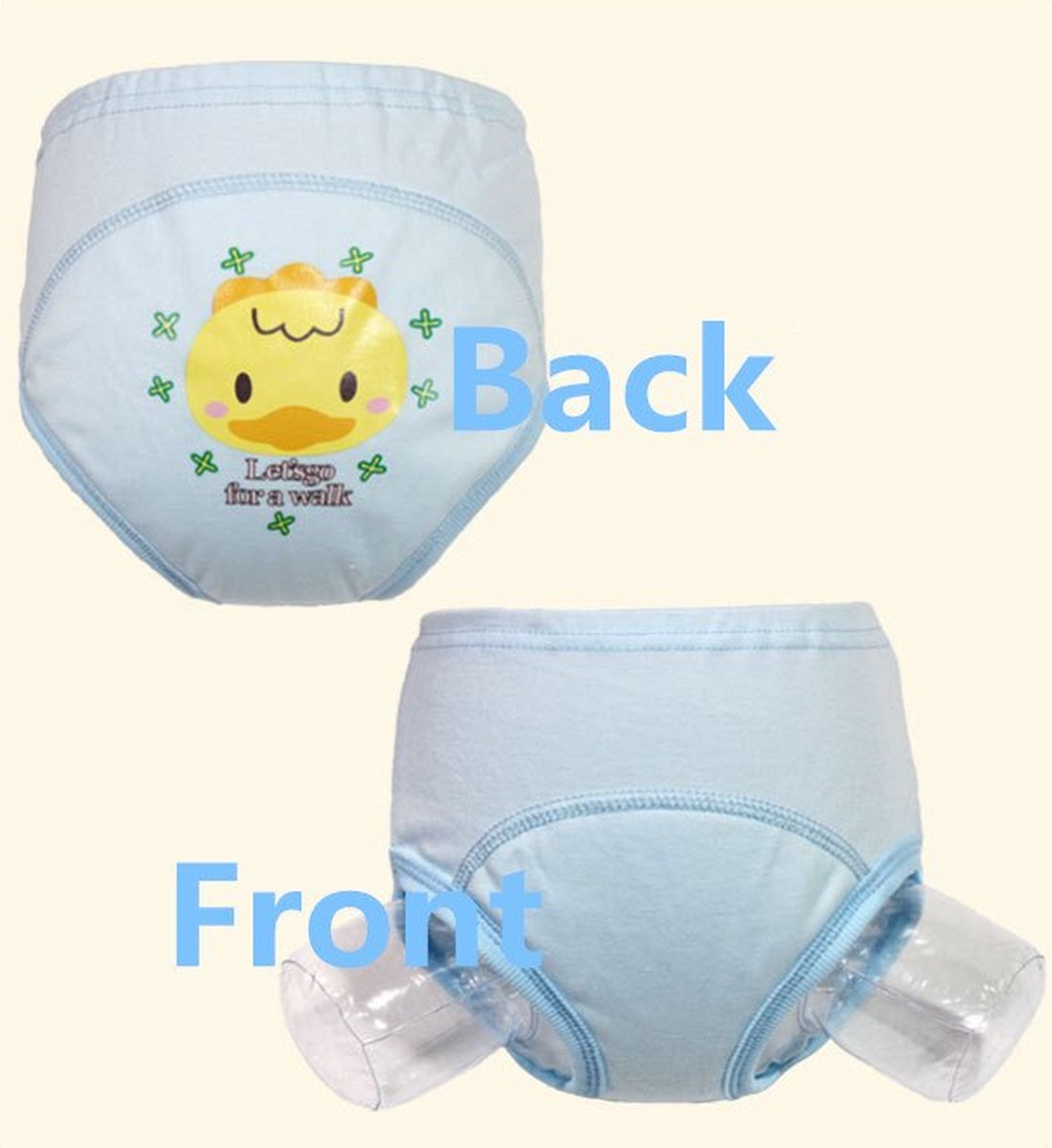 SFT Products Oefenbroekje - Eend Blauw - Maat 98 - 2 t/m 3 jaar - Zindelijkheidstraining - Potty Training - Nappy Pants - Wasbare Onderbroek Kind - Onderbroekje met Opvulling
