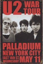 Wandbord / Concertbord - U2 War Tour Palladium New York