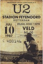 Plaque Murale / Plaque de Concert - Stade U2 Feyenoord Rotterdam 1987
