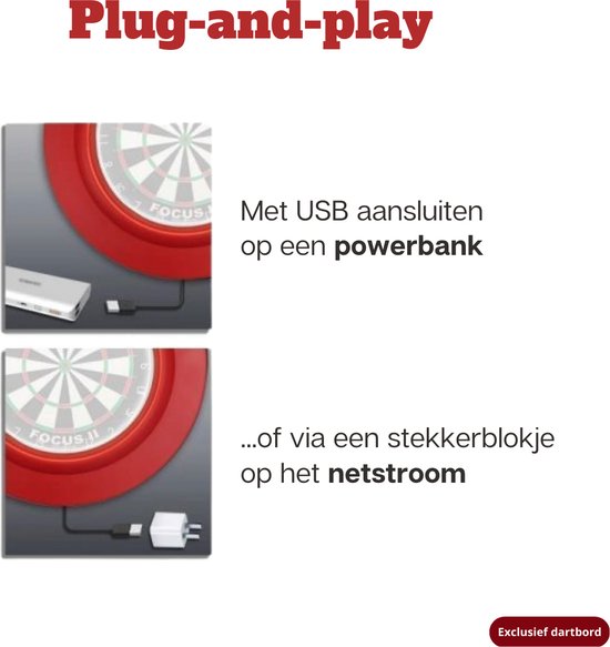 Bull's surround ring met LED verlichting - rood van Bull's — afbeelding 2