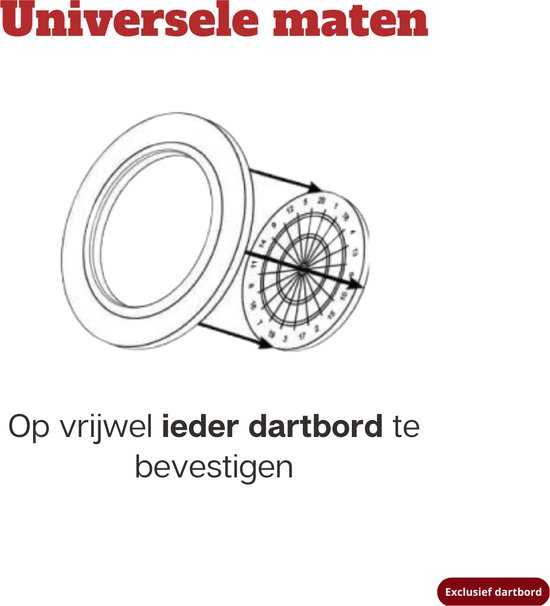 Bull's surround ring met LED verlichting - rood van Bull's — afbeelding 4