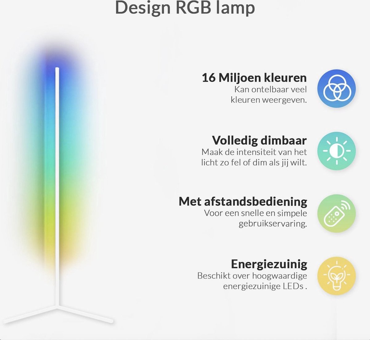 Amedelne RGBW Vloerlamp voor woonkamer met afstandsbediening, Bluetooth APP- bediening, moderne dimbare vloerlamp, stoffen kap, sfeerlicht voor feest, gamingkamer kinderkamer (vierkant
