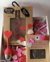 Message Light, Kerstbox, Valentijns Box, Liefdes box , Message lights,, heerlijke thee met rozenblaadjes, love giftbox ,vrouw cadeau, thee lovers