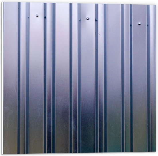 PVC Schuimplaat- Verticale Strepen op Metaal - 50x50 cm Foto op PVC Schuimplaat