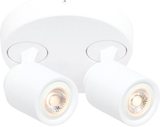Moderne ronde plafondspot Razza | 2 lichts | wit | metaal | Ø 17 cm | hal / woonkamer lamp | modern / sfeervol design