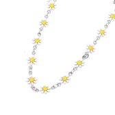 Enkelbandje-Daisy-Zilverkleur-Madelief-17 -20 cm- Charme Bijoux