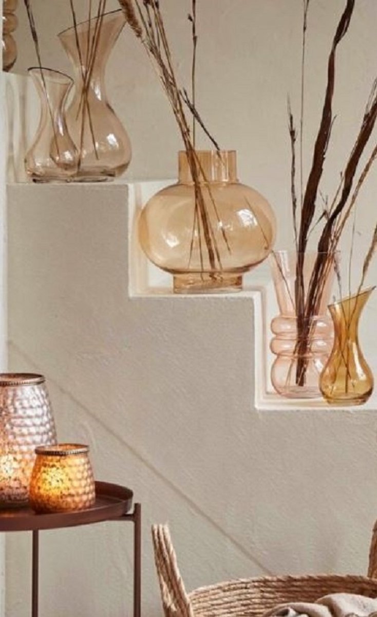 House of Nature ' Glazen Vaas Balanga ' beige 24*24*24