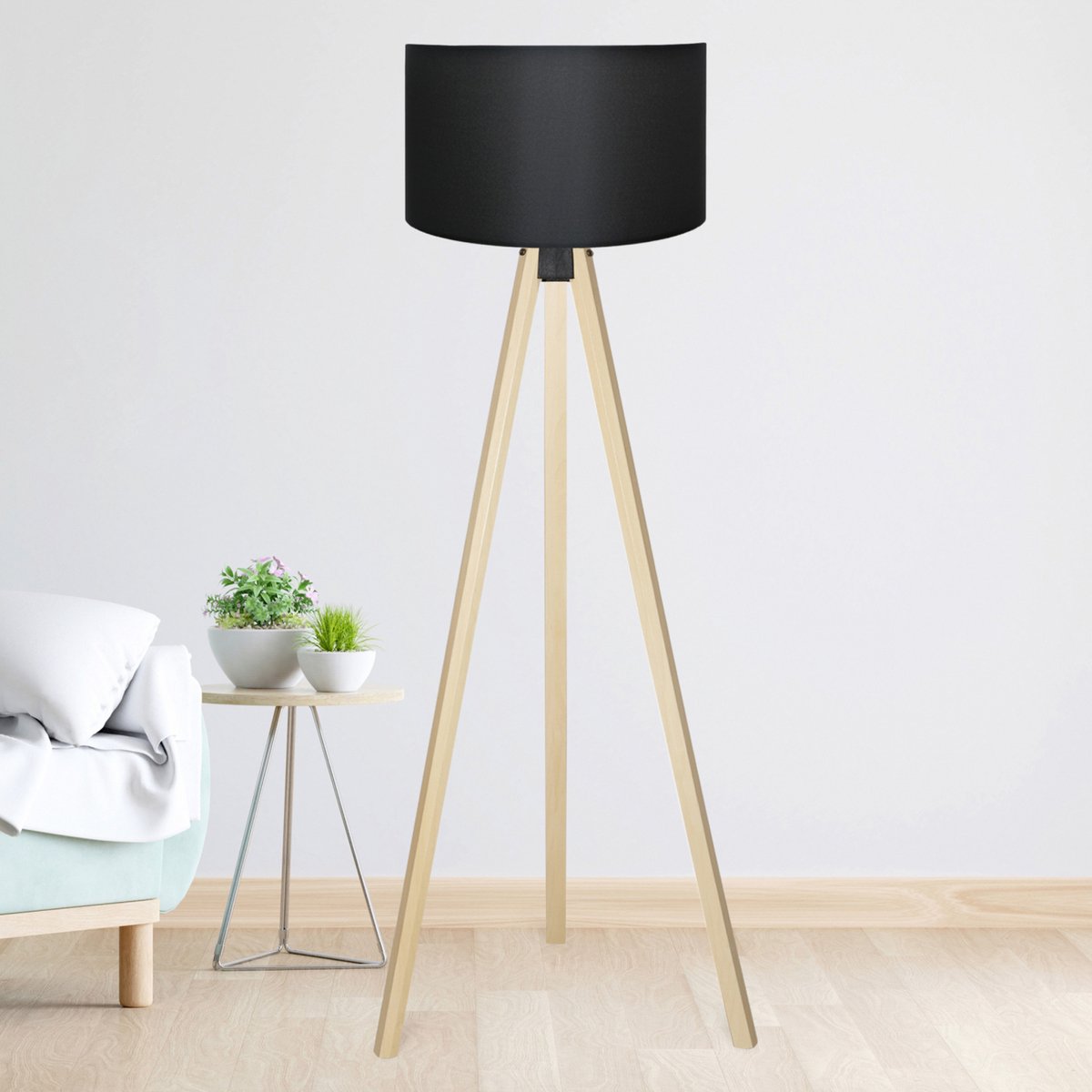 Staande lamp Newport vloerlamp 140 cm E27 zwart
