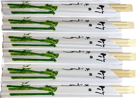 6 paar - Luxe bamboe eetstokjes bruin - Sushi stokjes - Chopsticks - Japanse stokjes - 6x2 stuks - 21 cm lang - Hout - Merkloos