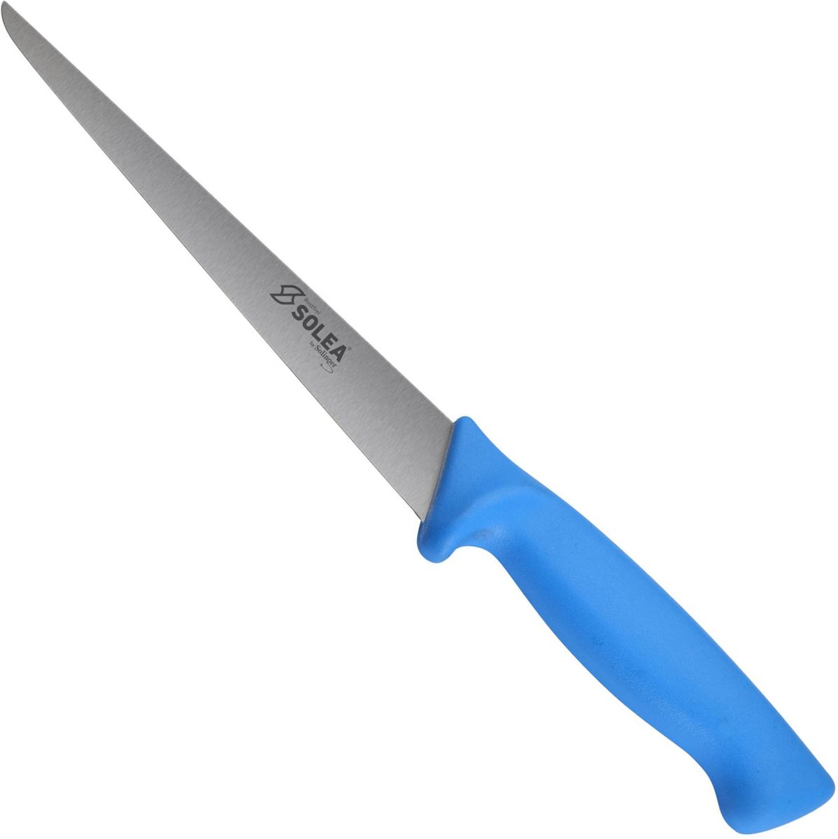 Solea Visfileermes - RVS - Lemmet 17 cm - Katwijker Model 2.2 mm - Heft Kunststof - Blauw