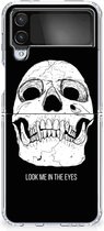 Silicone Case Geschikt voor Samsung Galaxy Z Flip 4 Telefoonhoesje Skull Eyes