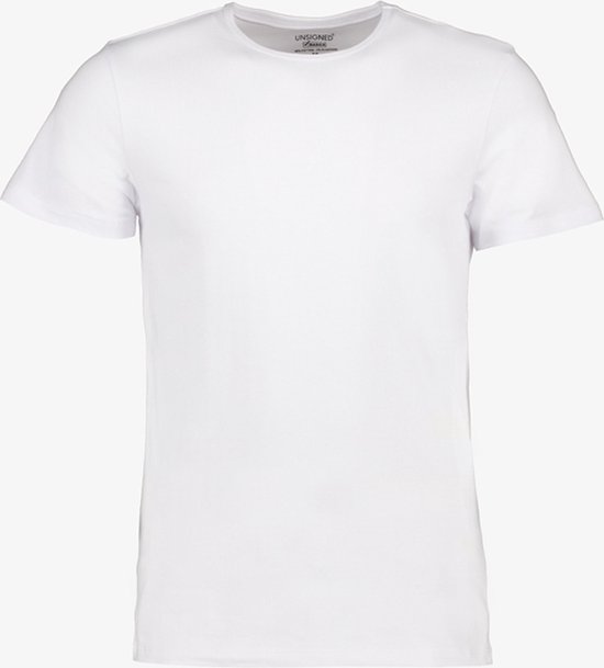 Unsigned heren T-shirt wit ronde hals - Maat XL