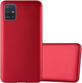 Cadorabo Hoesje geschikt voor Samsung Galaxy A51 4G / M40s in METALLIC ROOD - Beschermhoes gemaakt van flexibel TPU silicone Case Cover