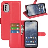 Nokia G60 Hoesje - MobyDefend Kunstleren Wallet Book Case (Sluiting Voorkant) - Rood - GSM Hoesje - Telefoonhoesje Geschikt Voor Nokia G60