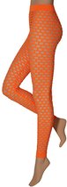Apollo - Panty Doorschijnend - Stretch - Netpanty - Neon Oranje - Maat L/XL - Panty dames - Panty - Panty visnet - Fishnet panty - Panty's