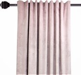 Kant en klaar 80% Verduisterend Gordijn van hoge kwaliteit Fluweel – Stoffige roze kleur Curtains met gloed- 140x250 cm - voor Gordijnen rail + heb ook optie voor Gordijnen Buis