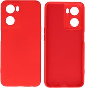 Hoesje Geschikt voor OPPO A57s - Fashion Telefoonhoesje Backcover - Siliconen Hoesje - Rood