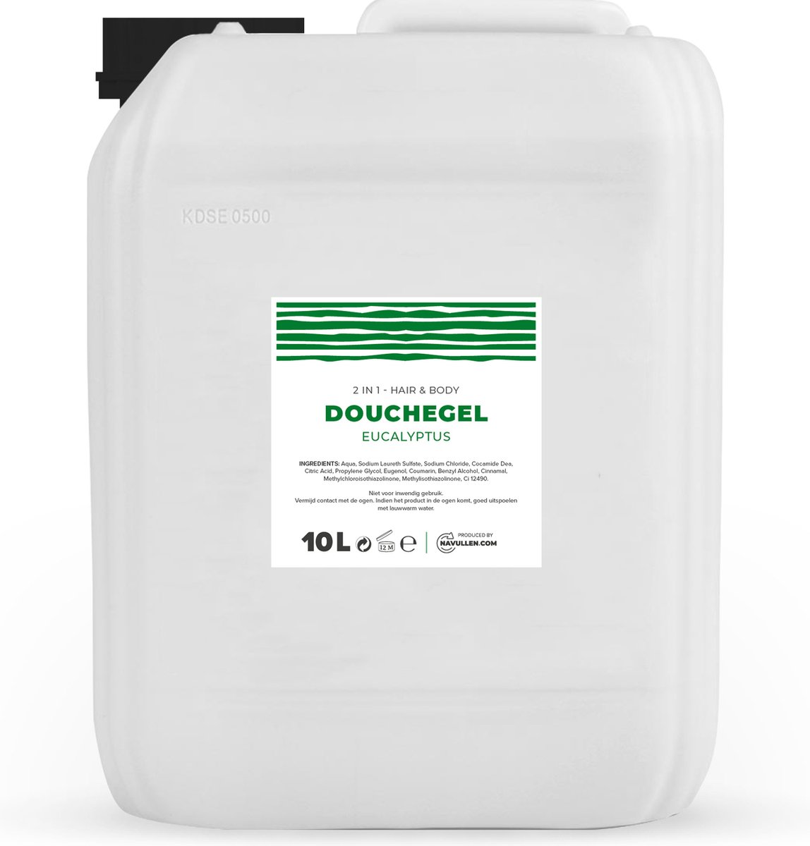 Douchegel - Eucalyptus - 10 Liter - Jerrycan - Hair & Body - Navulling – Navullen
