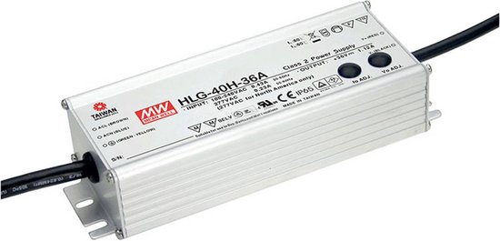 Mean Well HLG-40H-42A LED-driver, LED-transformator Constante spanning, Constante stroomsterkte 40 W 0.96 A 42 V/DC PFC