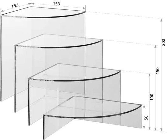 Présentoir de table - 100 x 150 mm - Acrylique - transparent