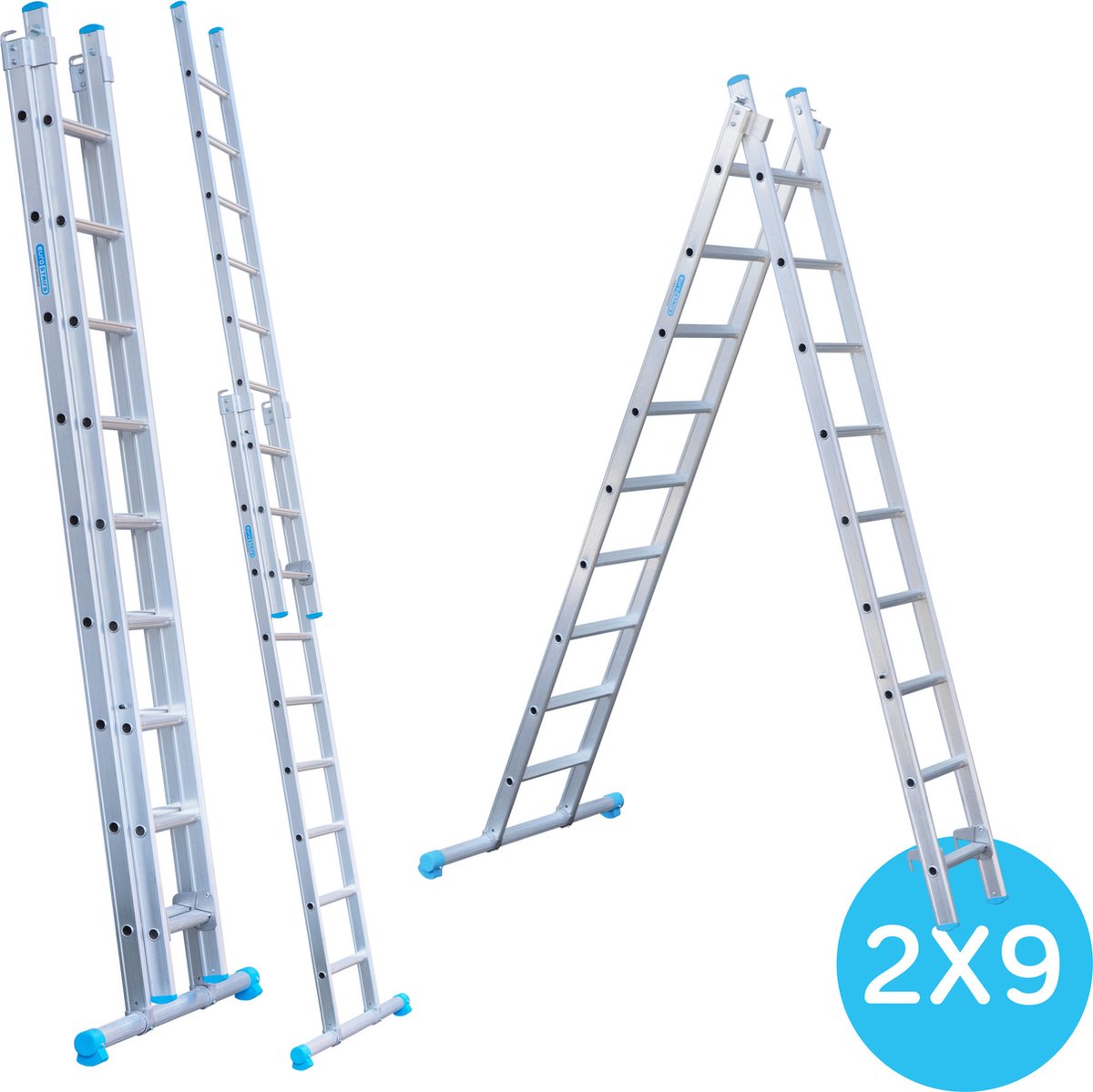 Eurostairs Reform ladder dubbel recht 2x9 sporten