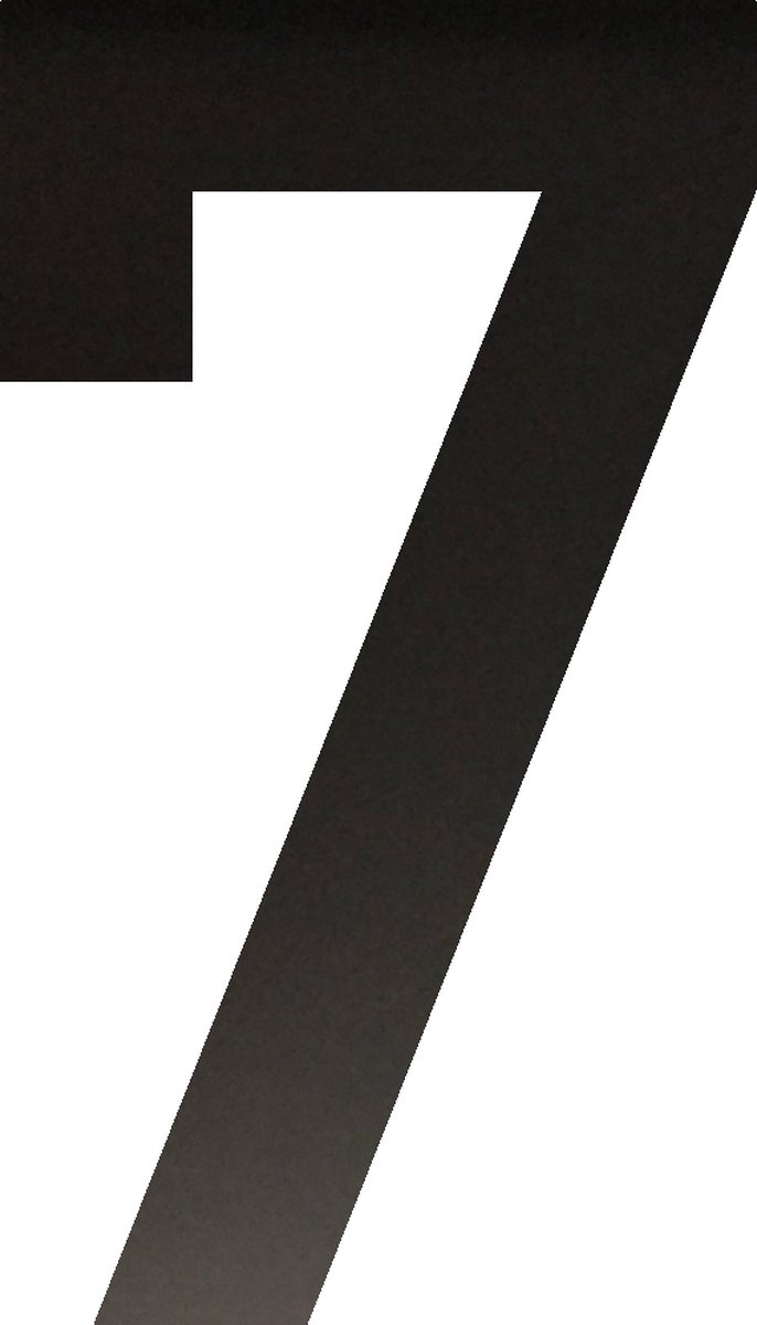 Huisnummer 20 cm - Nummer 7 - Mat Zwart RVS