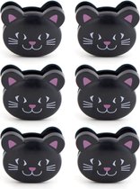 Kikkerland Cat Bag Clips (lot de 6) - Zwart