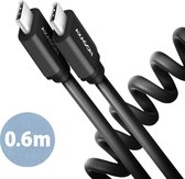 AXAGON BUCM-CM10TB Twister cable USB-C <-> USB-C, 0,6m, USB 2.0, 2.4A, ALU, PVC, Black *USBCM
