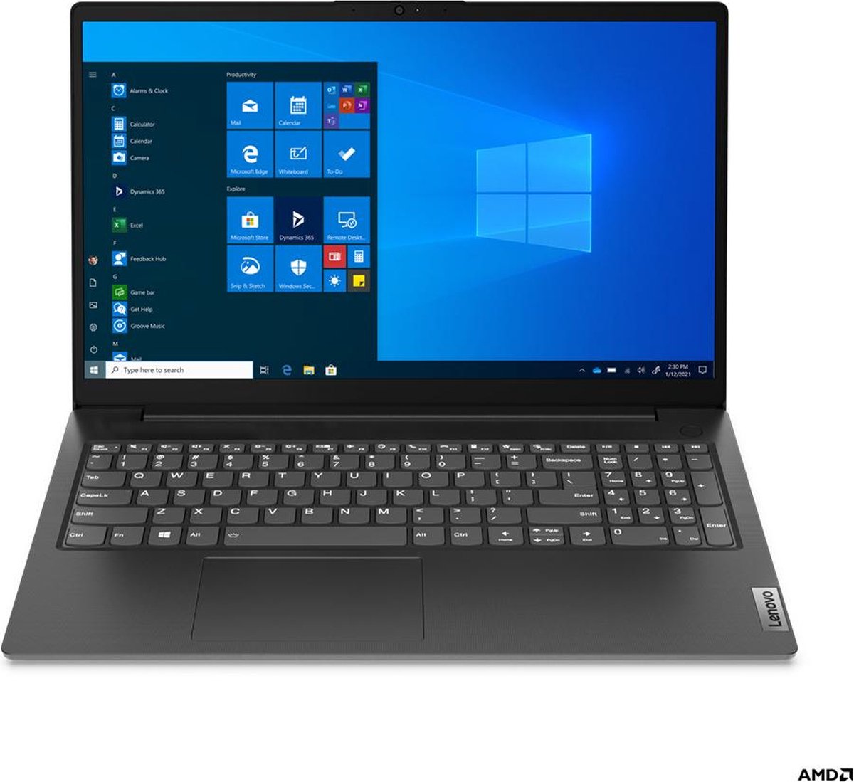 Lenovo Ryzen 5 Budget Gaming Laptop 15.6" (Geschikt voor Fortnite) - 5500U 6-Core@2,1-4GHz - 8GB RAM - 256GB SSD - W11 PRO - 82KD002RIX