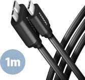 AXAGON BUMM3-CM10AB cable Micro-B USB <-> USB-C 3.2 Gen 1, 1m, 3A, ALU, PVC, Black *USBCM *MICROBM