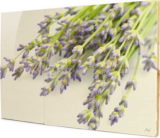 Lavendel close-up - 3x2 Steigerhout Tegeltableau
