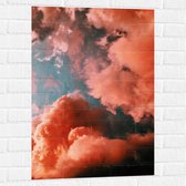 WallClassics - Muursticker - Lucht Vol Wolken in het Roze - 60x90 cm Foto op Muursticker