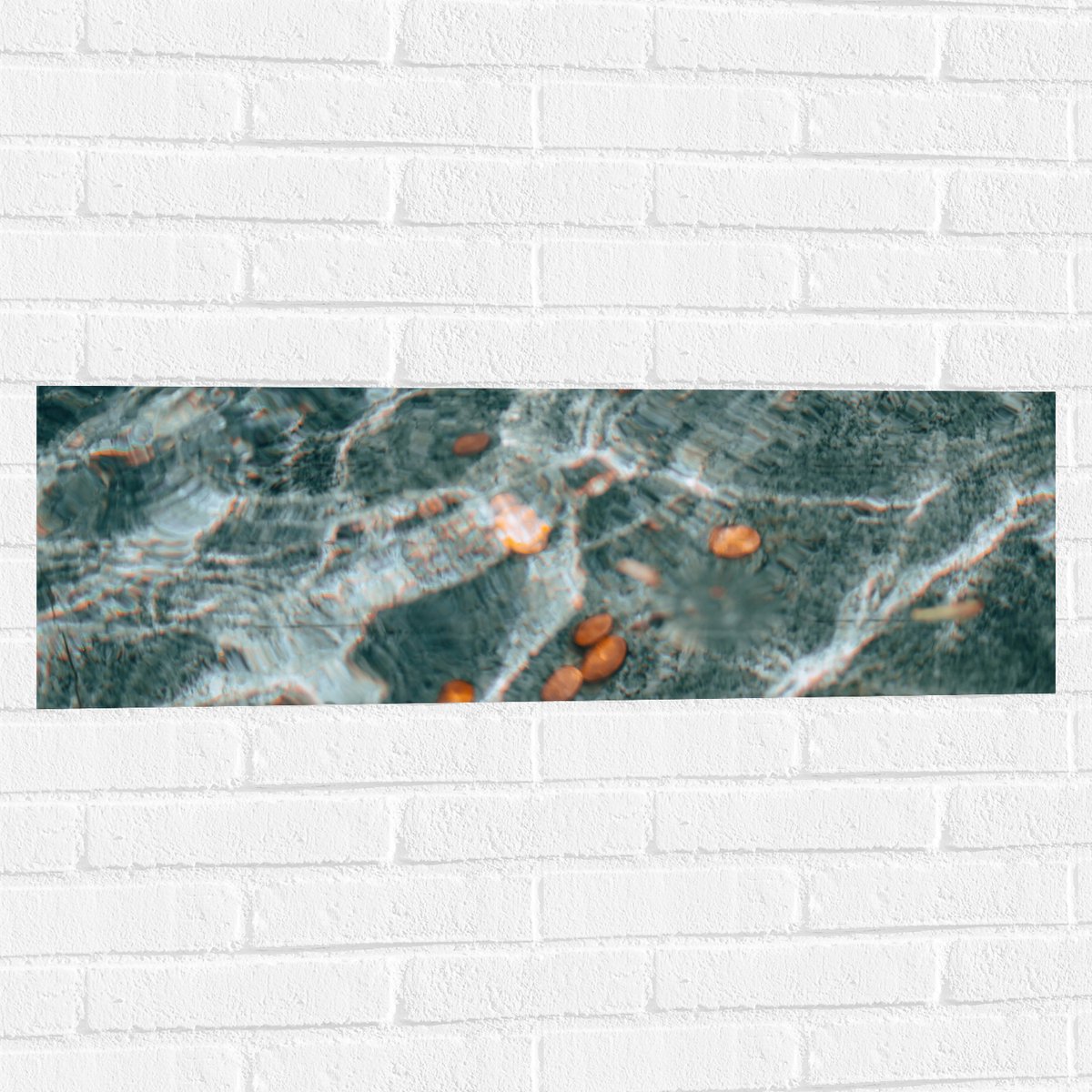 Muursticker - Kleingeld op Bodem van Fontein - 90x30 cm Foto op Muursticker