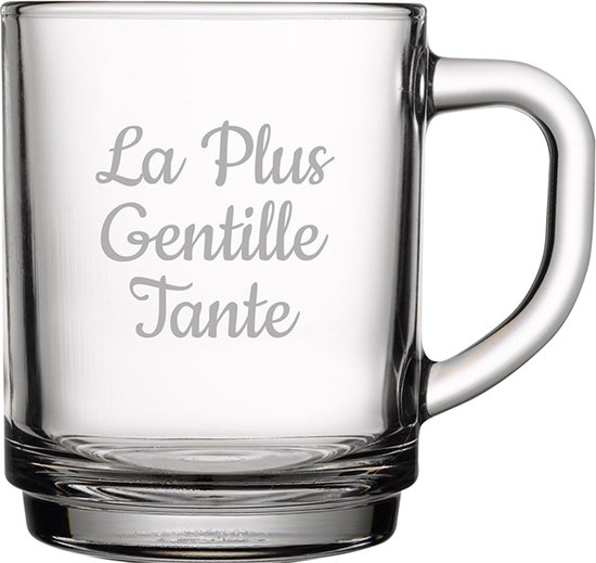 Verre à thé gravé - 25,5cl - La Plus Gentille Tante