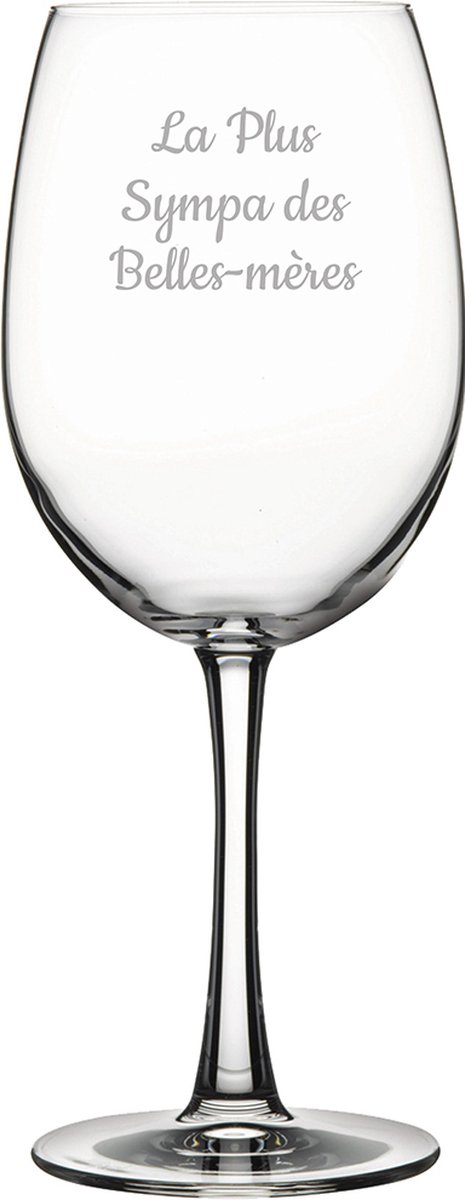 Rode wijnglas gegraveerd - 58cl - La Plus Sympa des Belles-mères