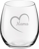 Gegraveerde Drinkglas 39cl Mama met hartje