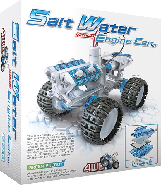Construct & Create - 4x4 Salt Water Fuel Cell Engine - Auto Bouwkit - STEM Speelgoed - Zoutwatermotor