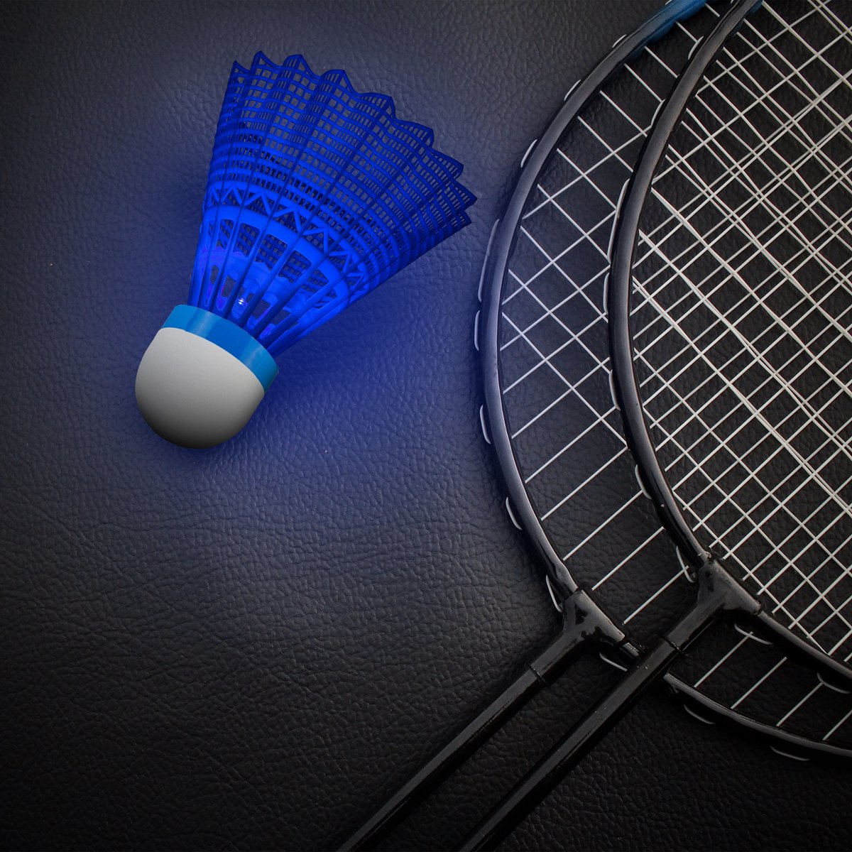Relaxdays lichtgevende badminton shuttles set van 12 led badminton