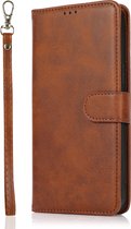 Bookcase hoesje 2 en 1 pour iPhone 11 Pro Max avec cordon - Couverture arrière Porte-cartes à fermeture magnétique Étui à rabat en similicuir - Apple iPhone 11 Pro Max - Marron