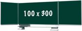 Krijtbord PRO - Vijfzijdig bord - Schoolbord - Eenvoudige montage - Geëmailleerd staal - Groen - 300x100cm