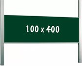 Krijtbord PRO - In hoogte verstelbaar - Enkelzijdig bord - Schoolbord - Eenvoudige montage - Geëmailleerd staal - Groen - 100x400cm