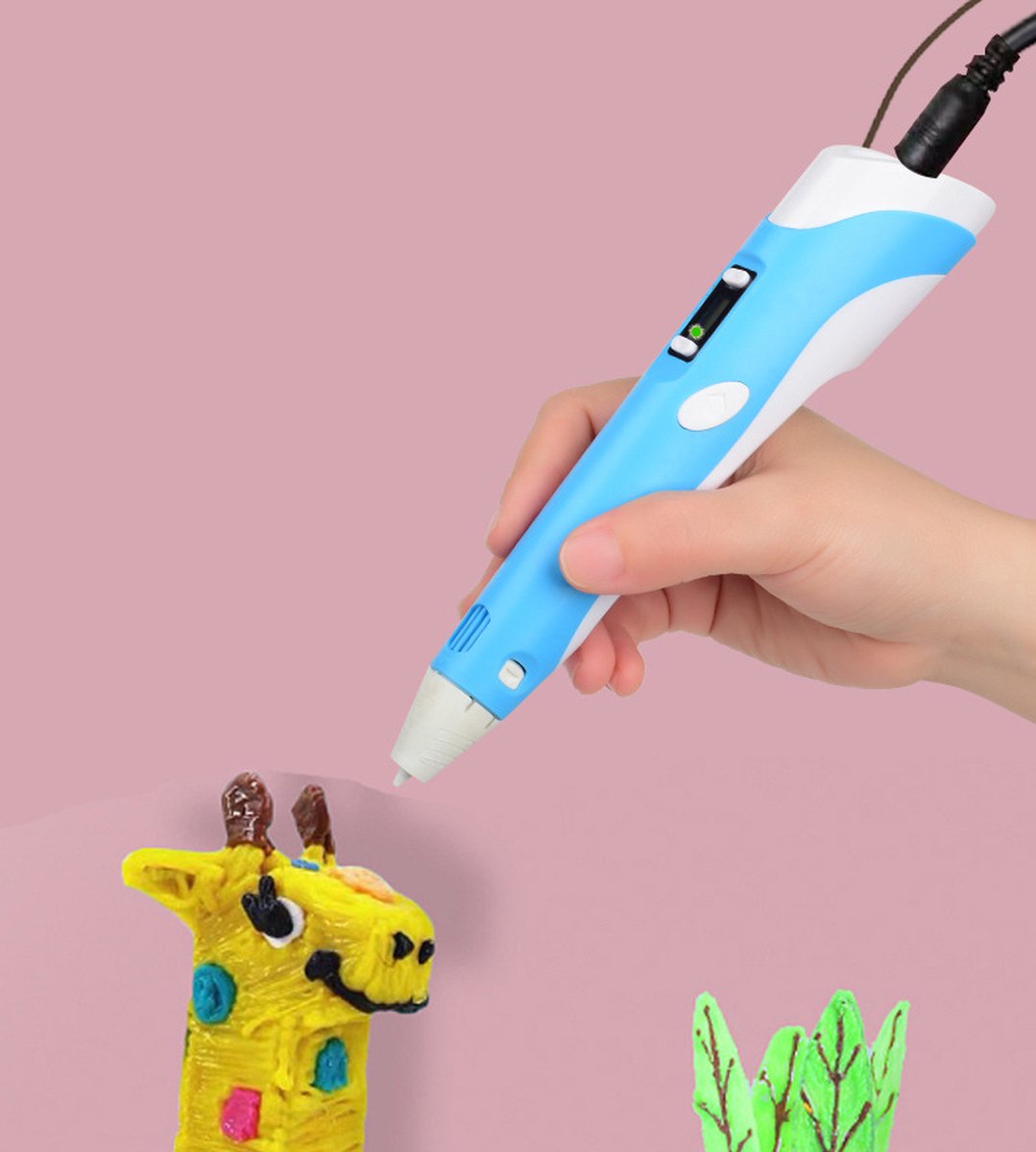 3D pen. 3D pennen + 20 kleuren PLA filament, [100m]. 3D print pen met LCD-scherm, voor kinderen en volwassenen. PLA filament [20 kleuren x 5m Φ 1,75 mm]