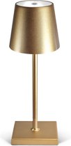 Goliving Tafellamp Op Batterijen - Oplaadbaar En Dimbaar - Moderne Touch Lamp Goud - Nachtlamp Draadloos - 26 CM