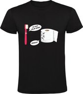 Ik haat mijn werk! Serieus? Heren t-shirt | tandenborstel | tanden poetsen | wc | toilet papier | toilet | poepen | schijten | humor | grappig | Zwart