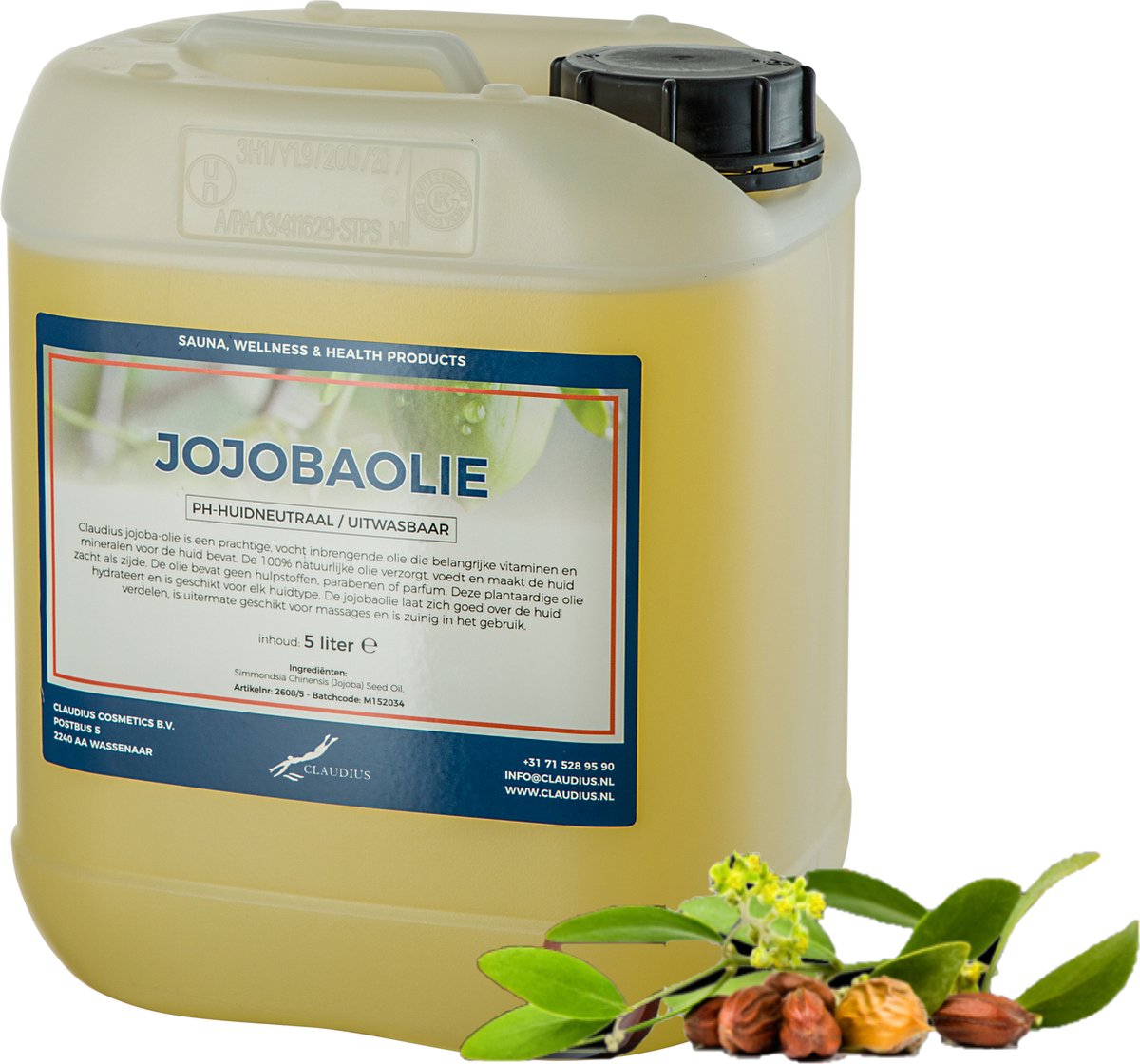 Goedkoopste Jojobaolie 5 liter - 100 natuurlijk - biologisch en koud geperst - goed voor huid, haar en lichaam